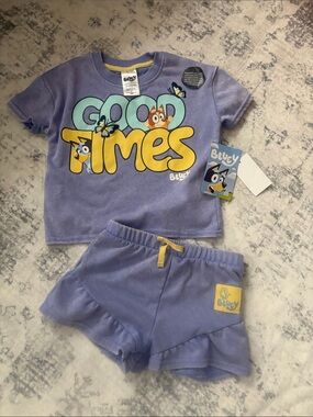 Bluey "Good Times" Lavender Short Set